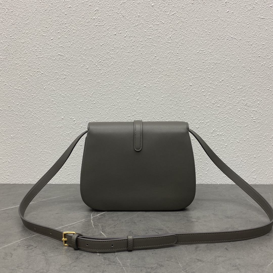 Celine Tabou Shoulder Bag In Smooth Calfskin Dark Grey 196583